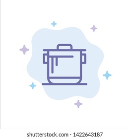Cooker, Kitchen, Rice, Cook Blue Icon on Abstract Cloud Background
