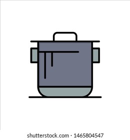 Cooker, Kitchen, Rice, Cook  Flat Color Icon. Vector icon banner Template. Vector Icon Template background
