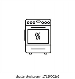 icono del vector de arte de línea de cocina sobre fondo blanco