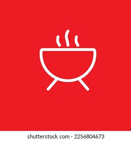 Cooker line icon, graphic resource template, vector illustration.