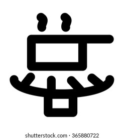 Cooker On Fire Bold Line Vector Icon