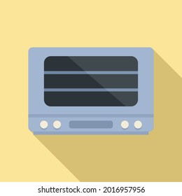 Cooker oven icon flat vector. Electric convection stove. Grill oven