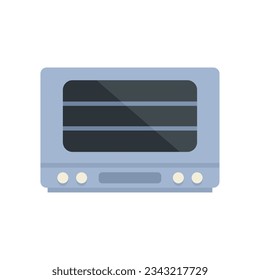 Vector plano de icono del horno de cocina. Cocina de convección eléctrica. Horno de asador aislado