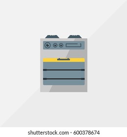 Cooker & Oven Vector Icon, The symbol of gas stove. Simple, modern flat vector illustration for mobile app, website or desktop app   