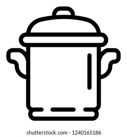 Cooker pot icon. Outline cooker pot vector icon for web design isolated on white background