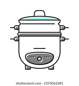 cooker rice device color icon vector. cooker rice device sign. isolated symbol illustration