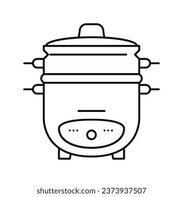 cooker rice device line icon vector. cooker rice device sign. isolated contour symbol black illustration