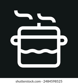 Icono de Vector de cocina sobre fondo negro.