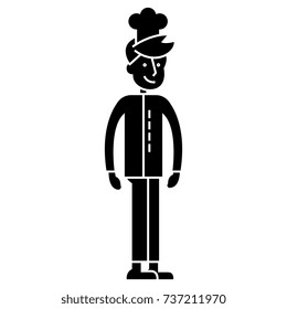 cooker young, bartender  icon, vector illustration, sign on isolated background