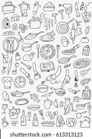 cookery food doodles