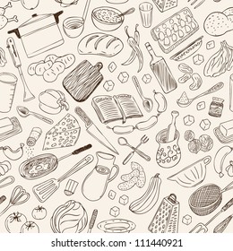 Cookery seamless background