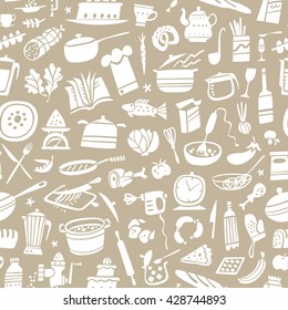 cookery seamless pattern with icons