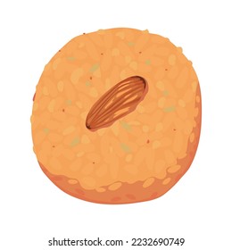 cookie con icono de almendra aislado