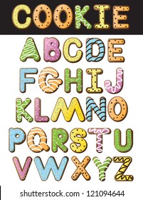 Cookie Alphabet Illustration A through Z EPS 8 vector no open shapes or paths.