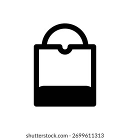 Bolsa de biscoito. Ícone de vetor de traçado com contorno e detalhes preenchidos em preto.