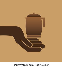 cookie bakery pot coffee brwon icon design graphic vector illustration