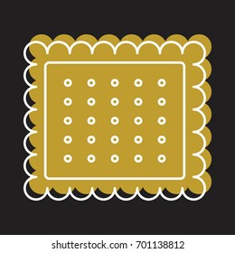 Cookie bakery product in doodle style icons vector illustration for design and web  on black background. Bakery cookie product vector object for labels and logo