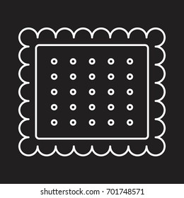 Cookie bakery product in thin line style icons vector illustration for design and web on black background. Bakery cookie product vector object for labels and logo
