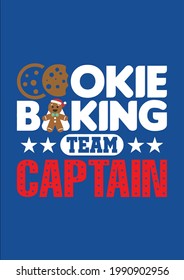 Cookie Baking Team Kapitän Gingerbread Xmas Vektorgrafik Grafikdesign für Dokument und Print