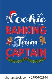 Equipo de Cookie Baking Capitán Vector de vacaciones Diseño gráfico para documentos e impresión