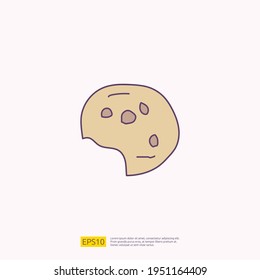 cookie biscuit for cafe concept vector illustration. hand drawing doodle fill color icon sign symbol