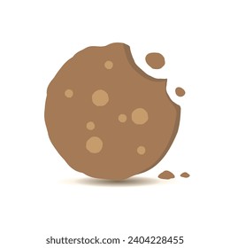 Cookie biscuit cracker snack isolated vector illustration on white background.