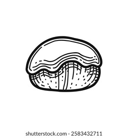 Cookie and biscuit doodle. Desserts, pastry, crackers, chocolate chip cookies in sketch style. Hand drawn vector illustration isolated on white background for your design