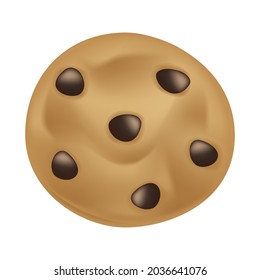 Cookie Biscuit Emoji Icon Illustration Sign. Chocolate Chip Bakery Vector Symbol Emoticon Design Vector Clip Art.