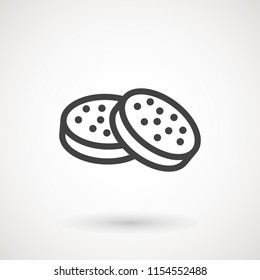 Cookie Biscuit Flat Icon On White Background