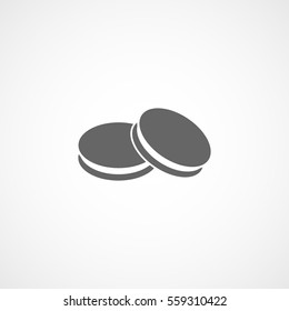 Cookie Biscuit Flat Icon On White Background