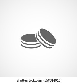 Cookie Biscuit Flat Icon On White Background