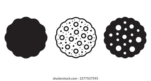 Cookie biscuit icon set vector on white background