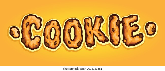 Cookie Biscuit-Schriftzeichen mit Handgezeichnet Vektorgrafiken für Ihre Arbeit Logo, Maskottartikel-T-Shirt, Aufkleber und Etikettendesigns, Poster, Grußkarten-Werbefirmen oder Marken