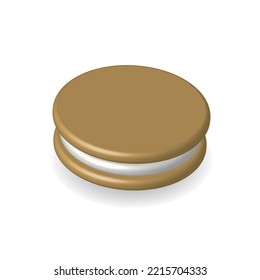 Kekse oder Kekse mit weißer Creme, Vektorgrafik 