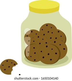 cookie biscuits jar candy shop vector