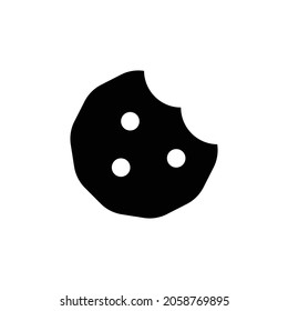 cookie bite Icon. Flat style design isolated on white background. Vector illustration