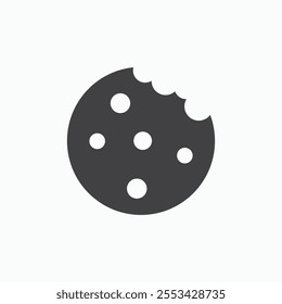 Cookie black solid vecor icon