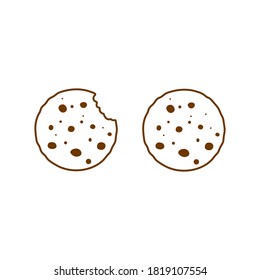 Cookie black and white vector icon