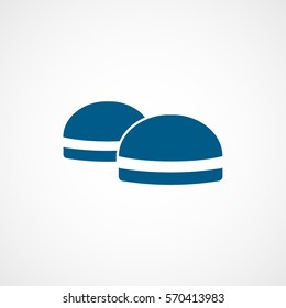 Cookie Blue Flat Icon On White Background