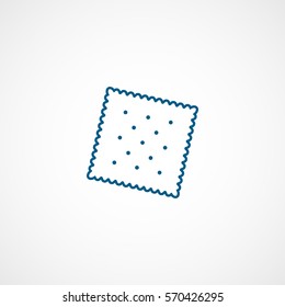 Cookie Blue Line Icon On White Background