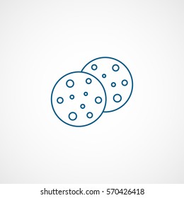 Cookie Blue Line Icon On White Background