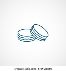 Cookie Blue Line Icon On White Background