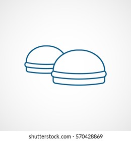 Cookie Blue Line Icon On White Background