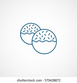 Cookie Blue Line Icon On White Background