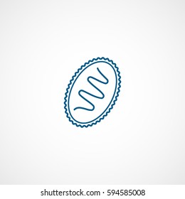 Cookie Blue Line Icon On White Background 