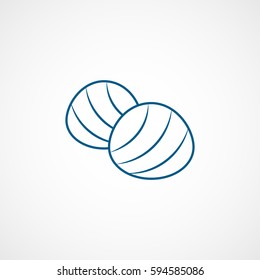 Cookie Blue Line Icon On White Background 