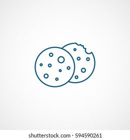 Cookie Blue Line Icon On White Background