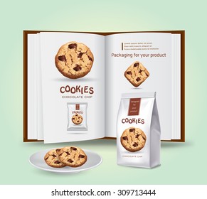 Cookie book And Packaging.vetor