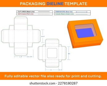 Cookie Box, Dieline Template vector