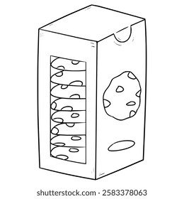 cookie box illustration hand drawn outline vector